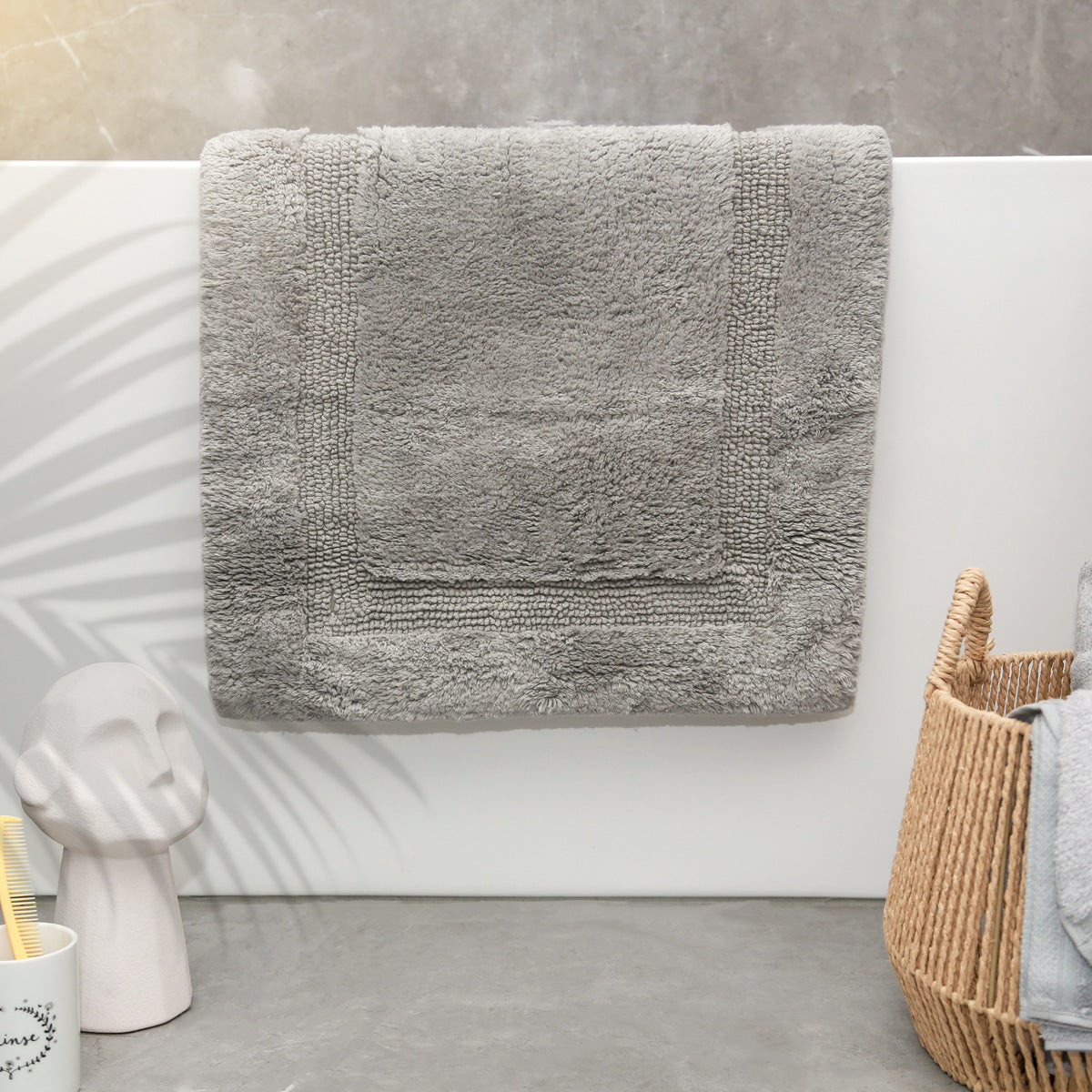 Renee Taylor Soho 3000 GSM Reversible Cotton Bath Mat - Sand (50 x 80cm)