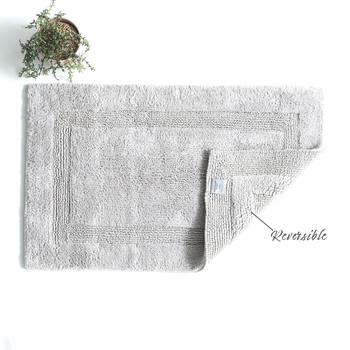 Renee Taylor Soho 3000 GSM Reversible Cotton Bath Mat - Granite (50 x 80cm)