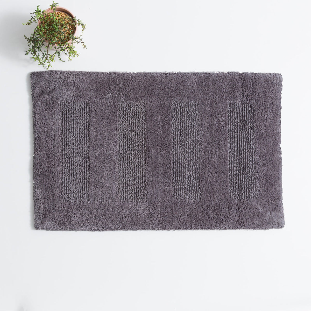 Renee Taylor Retreat Reversible Cotton Bath Mat - Nickel (50 x 80cm)