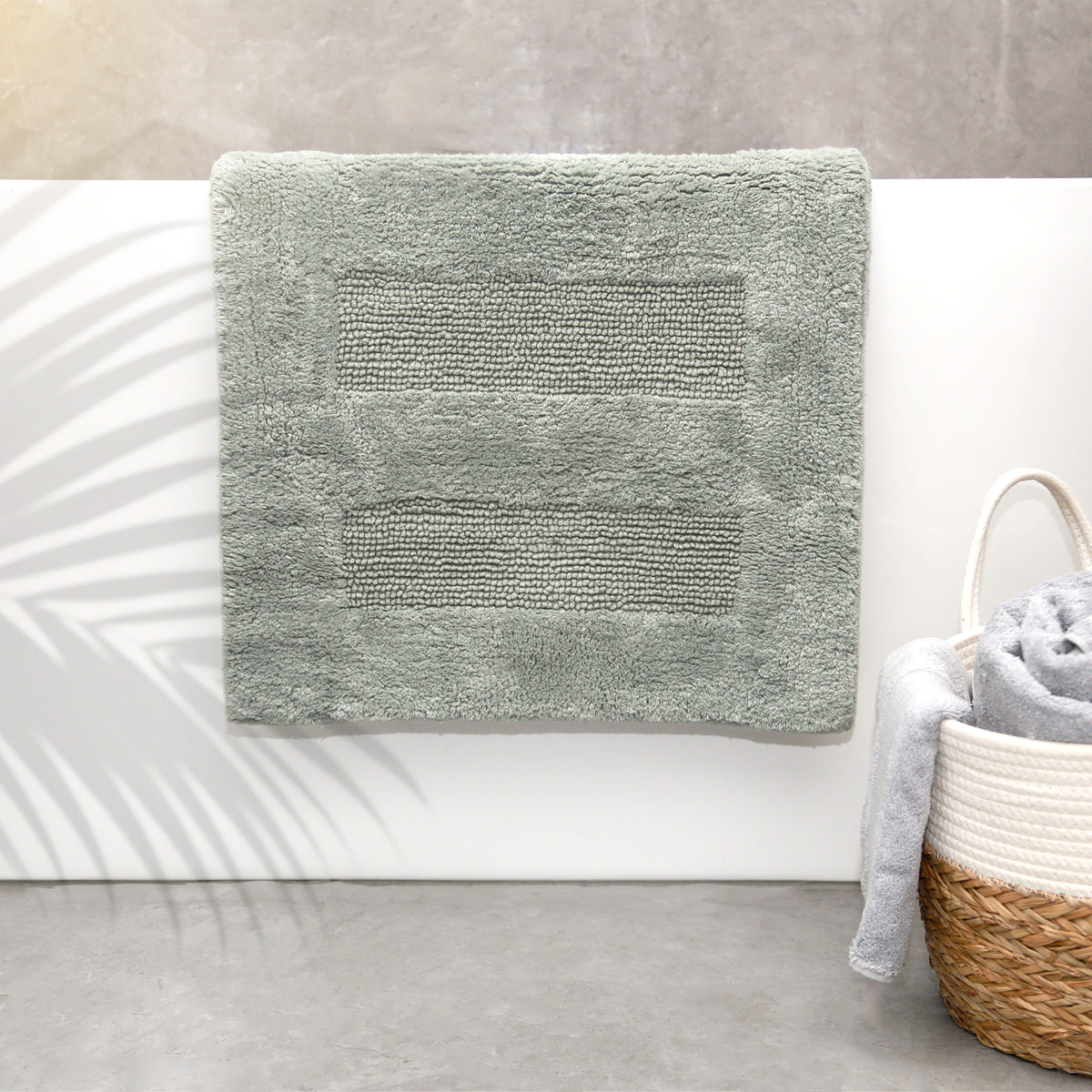 Renee Taylor Retreat Reversible Cotton Bath Mat - Silver (50 x 80cm)
