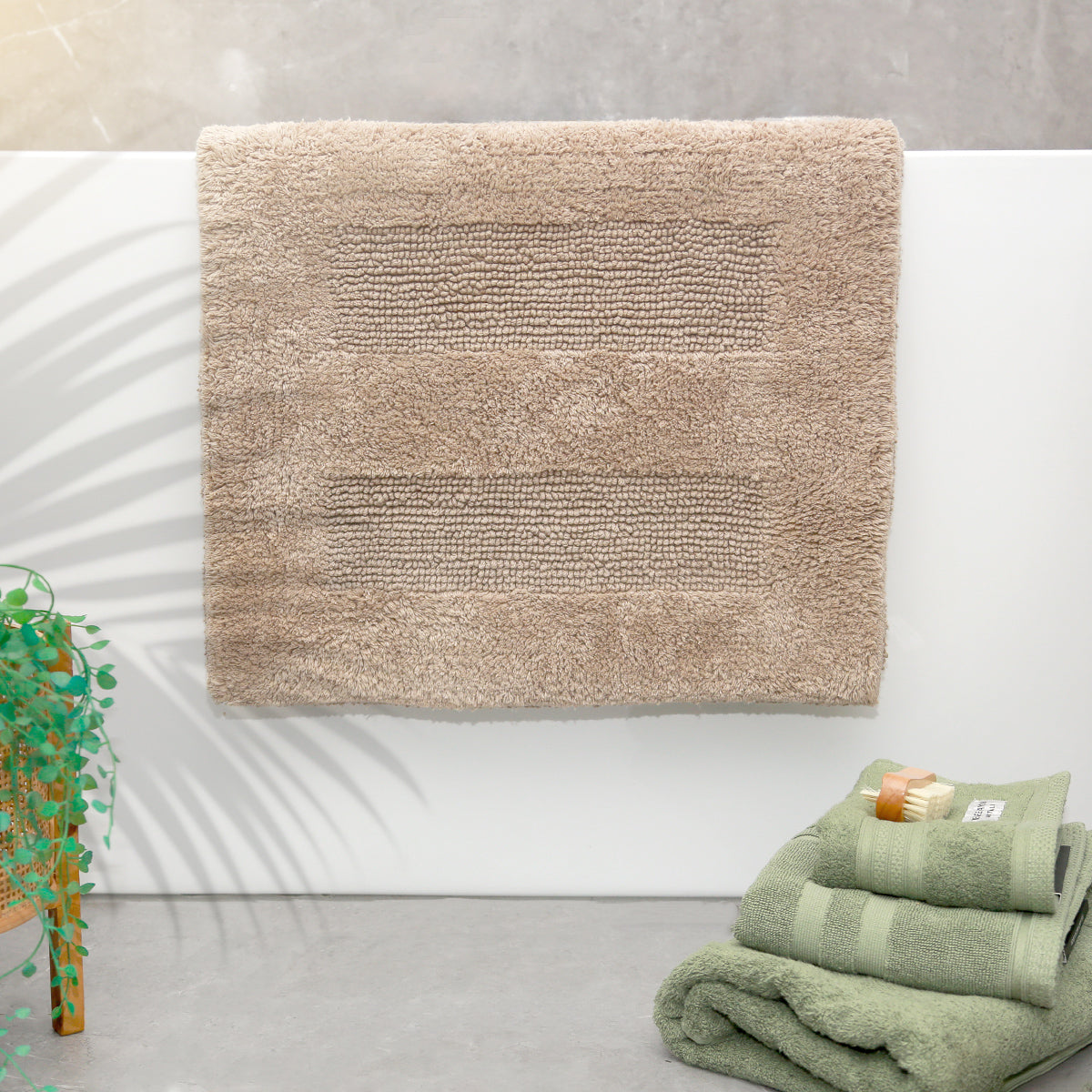 Renee Taylor Retreat Reversible Cotton Bath Mat - Mocha (50 x 80cm)