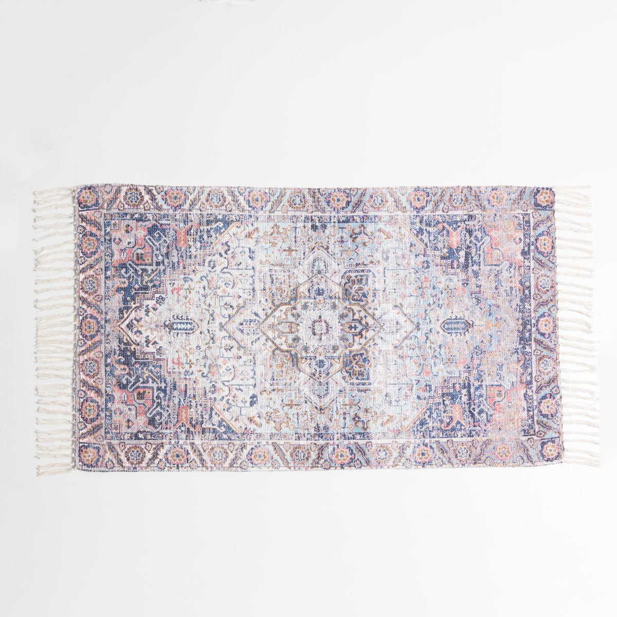 Renee Taylor Kashan Vintage Handwoven Cotton Chenille Bath Mat Rug (65 x 110cm)