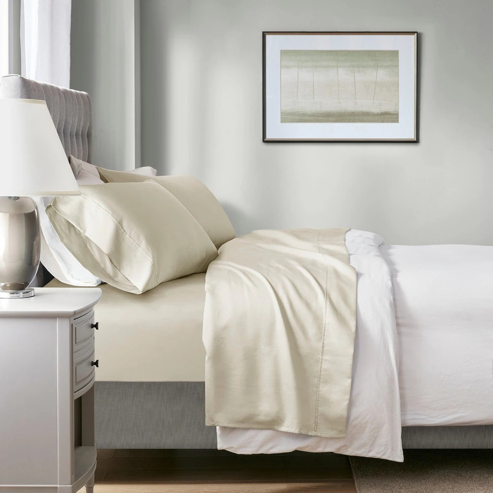 Renee Taylor 700TC Tencel Lyocell & Cotton Sheet Set - Ivory (OEKO-TEX Certified)