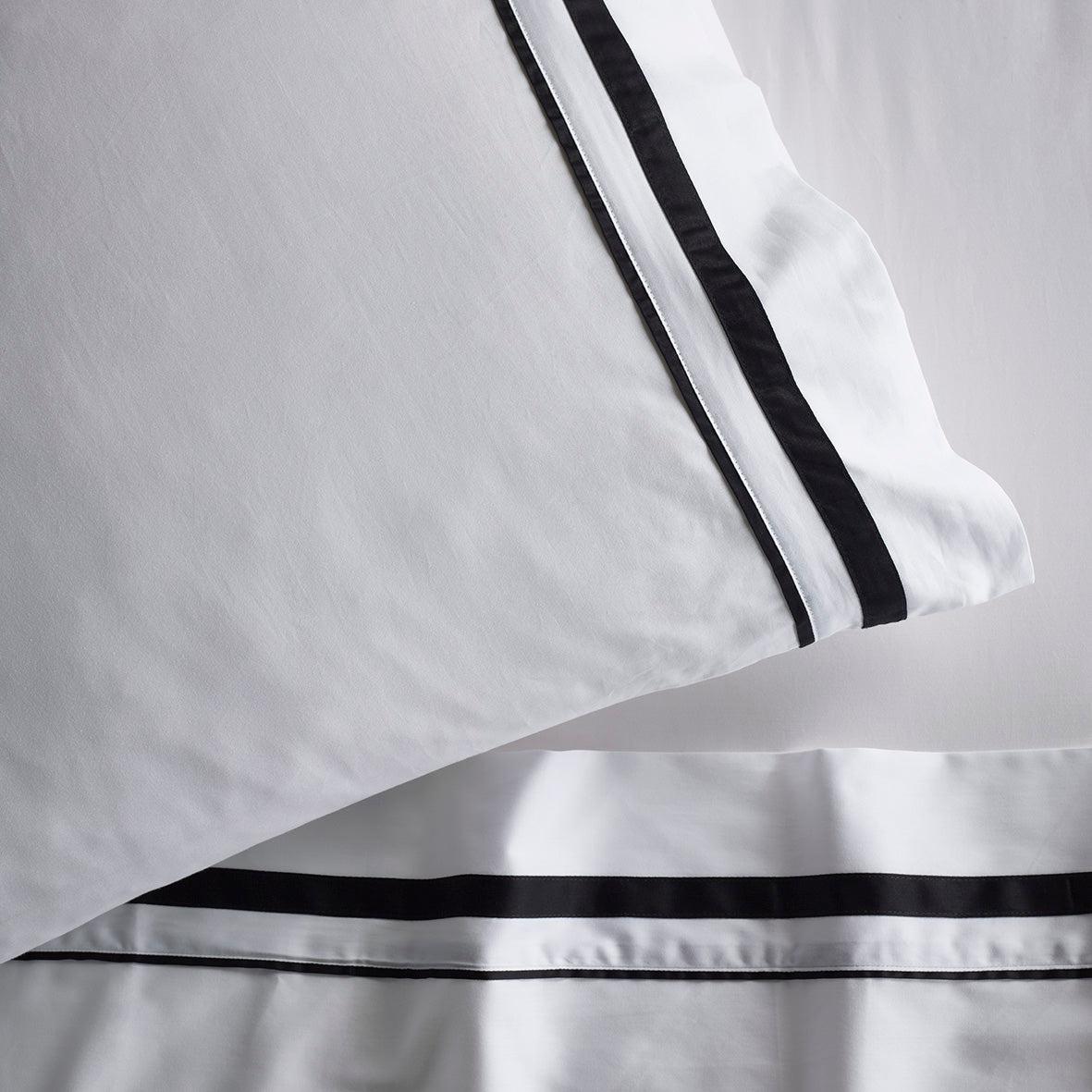 Renee Taylor Cloud 1000TC Egyptian Cotton Bed Sheet Set - White/Charcoal (OEKO-TEX Certified)