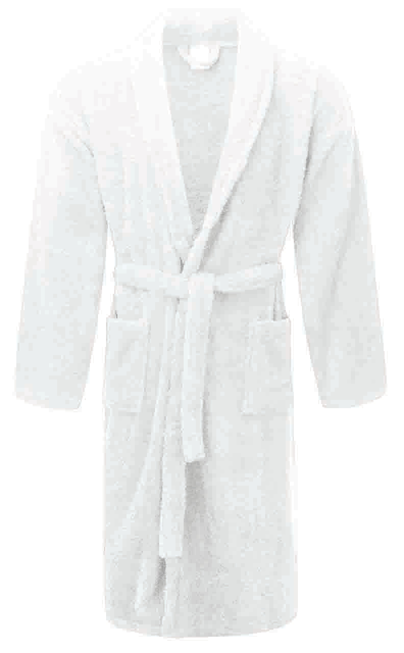 Renee Taylor Chalet Quick Dry Terry Cotton Unisex Bath Robe - White (Shawl Collar)