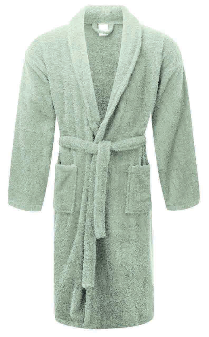 Renee Taylor Chalet Quick Dry Terry Cotton Unisex Bath Robe - Eucalyptus (Shawl Collar)