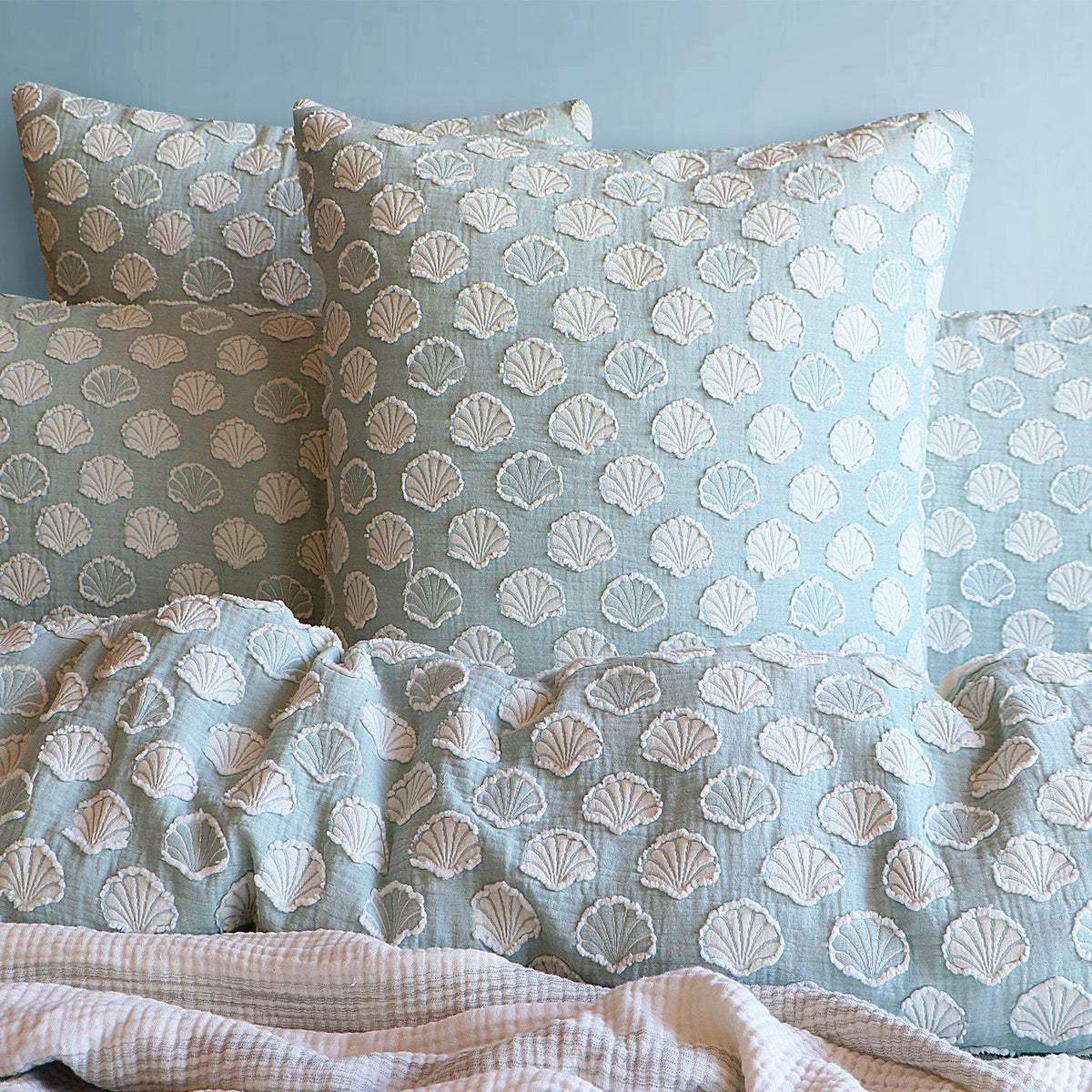 Renee Taylor Coralium Chenille Tufted Jacquard Quilt Cover Set (OEKO-TEX Certified)