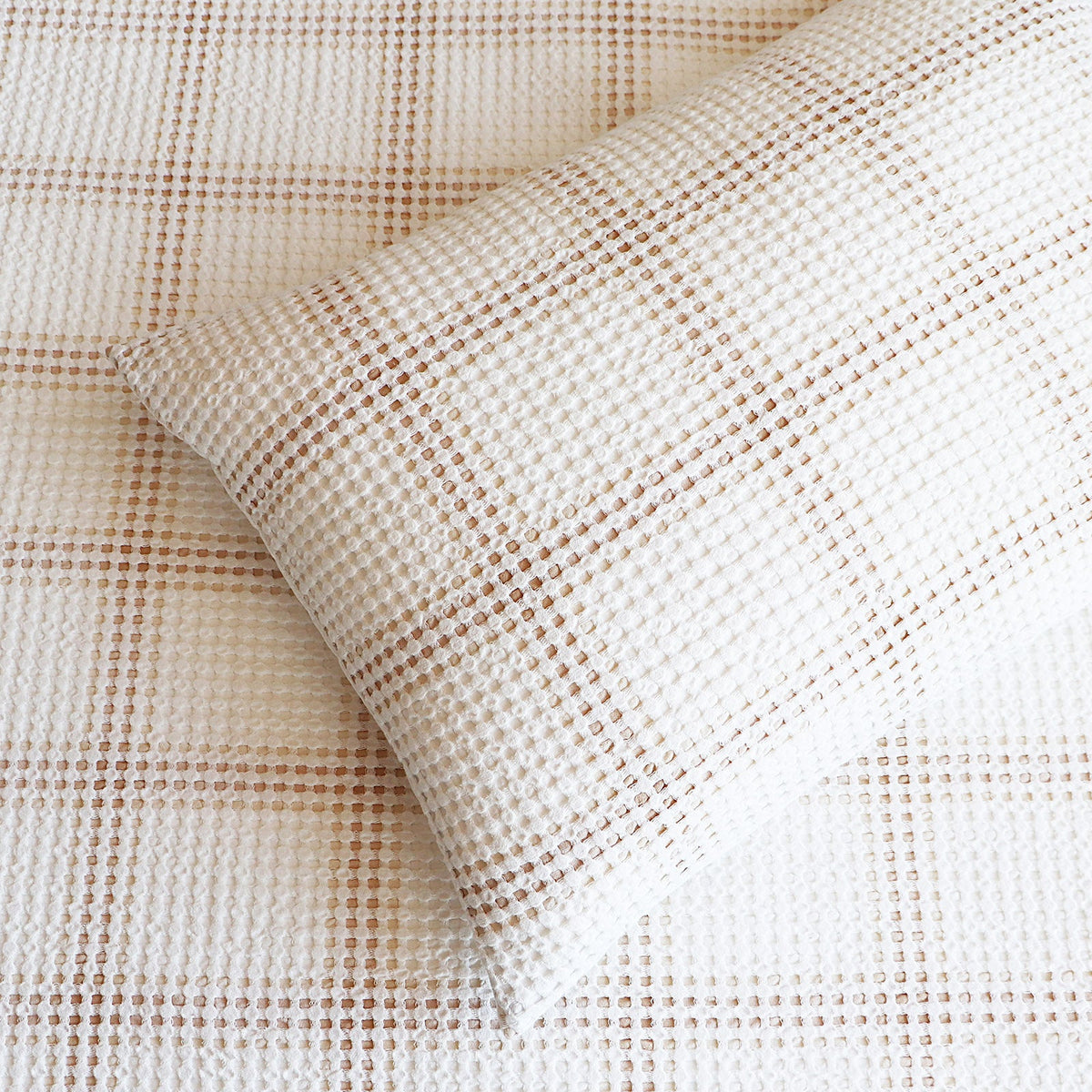 Renee Taylor Cohen Yarn Dyed Cotton Waffle Quilt Cover Set - Nude (OEKO-TEX Certified)