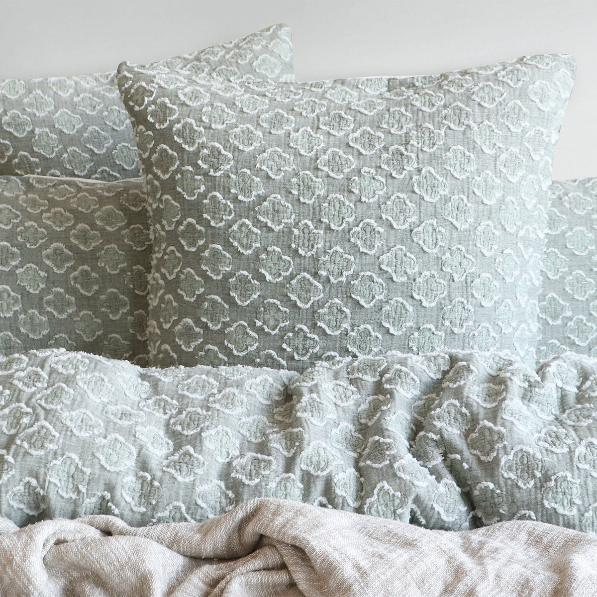 Renee Taylor Luna Yarn Dyed Cotton Jacquard Quilt Cover Set (OEKO-TEX Certified)