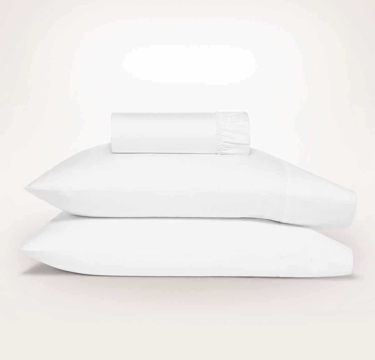 Ddecor Home 1500TC Premium Cotton Blend Fitted Sheet & Pillowcase Set - Snow (OEKO-TEX Certified)