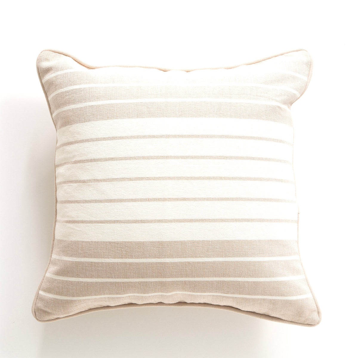 Renee Taylor Palma Stripe Stonewashed Yarn Dyed Cushion - Nude (Square Decorative Throw Pillow - 50 x 50cm)