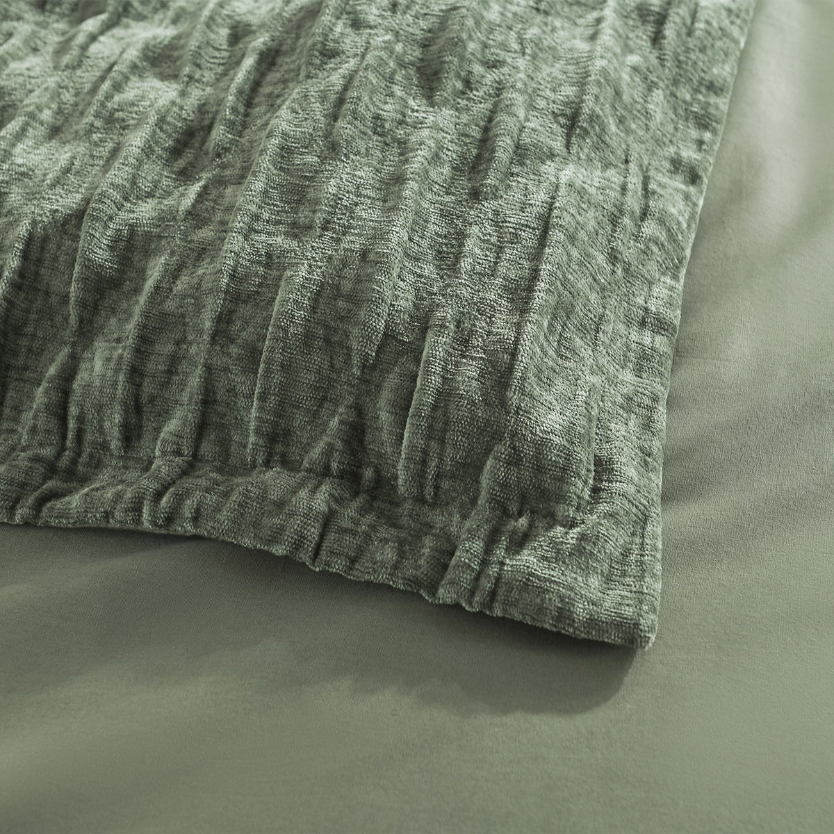 Renee Taylor Harper Crinkle Jacquard Quilt Cover Set - Juniper (OEKO-TEX Certified)
