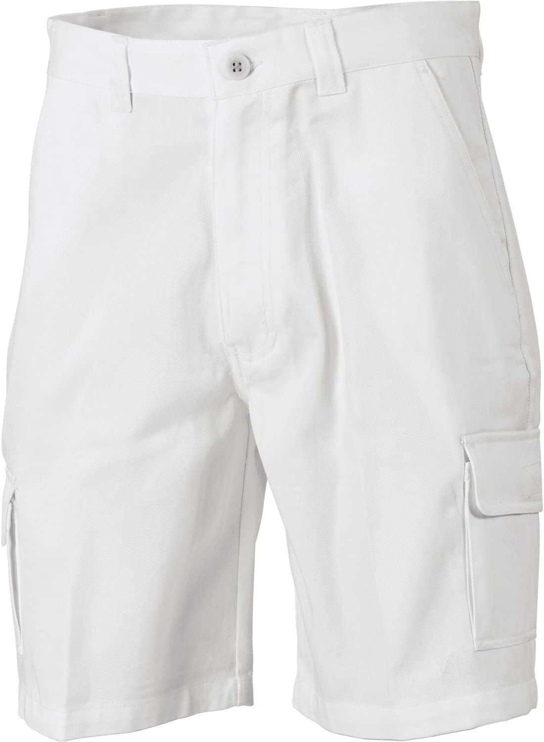 DNC 3302 Cotton Drill Cargo Shorts Workwear Work - White