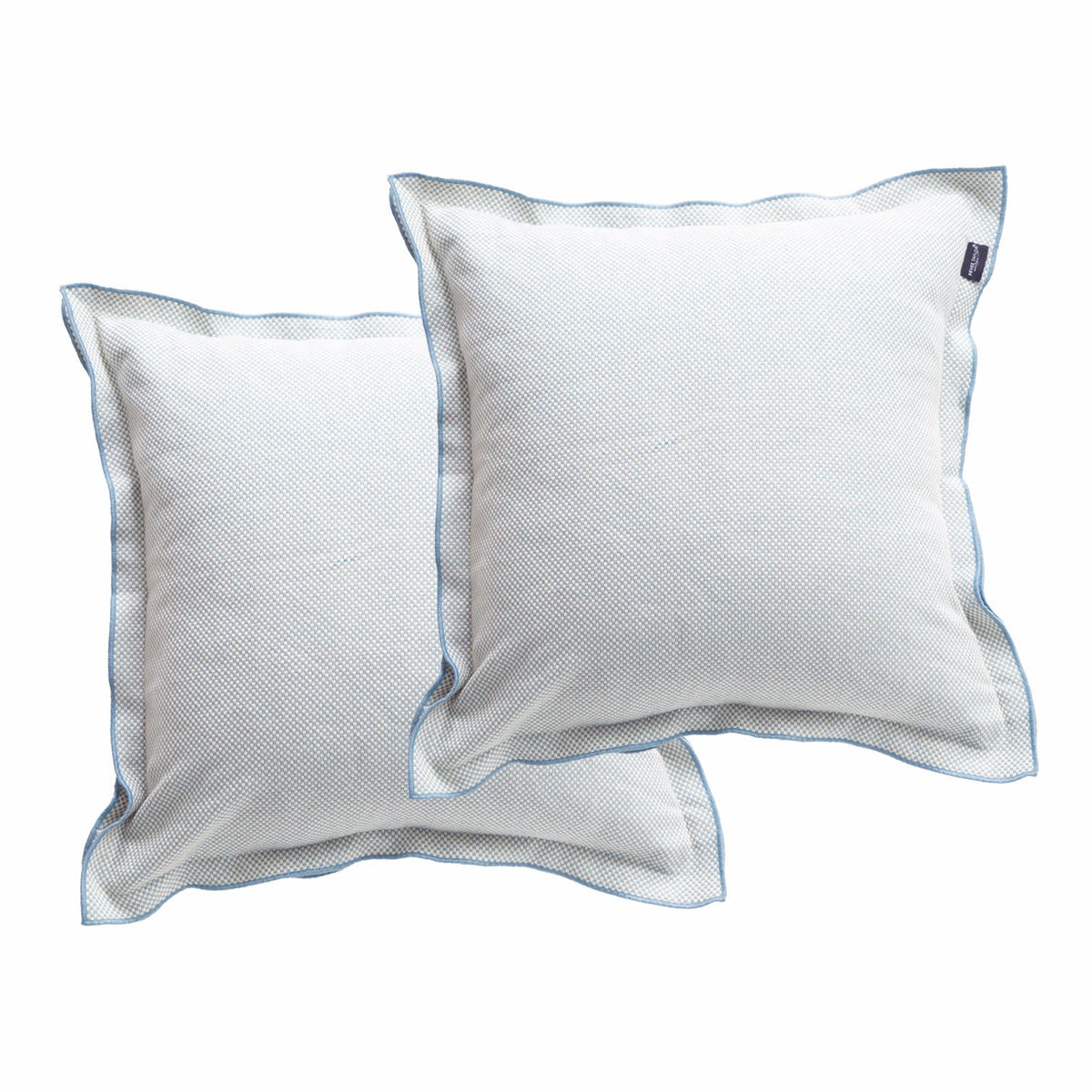 2x Renee Taylor Campbell Stonewashed Yarn Dyed Cushion - Sky (Square Decorative Throw Pillow Twin Pack - 50 x 50cm)