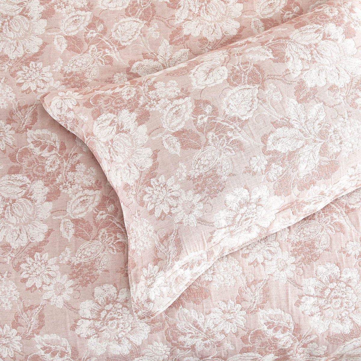 Renee Taylor Aura Cotton Blend Jacquard Quilt Cover Set - Blush (OEKO-TEX Certified)