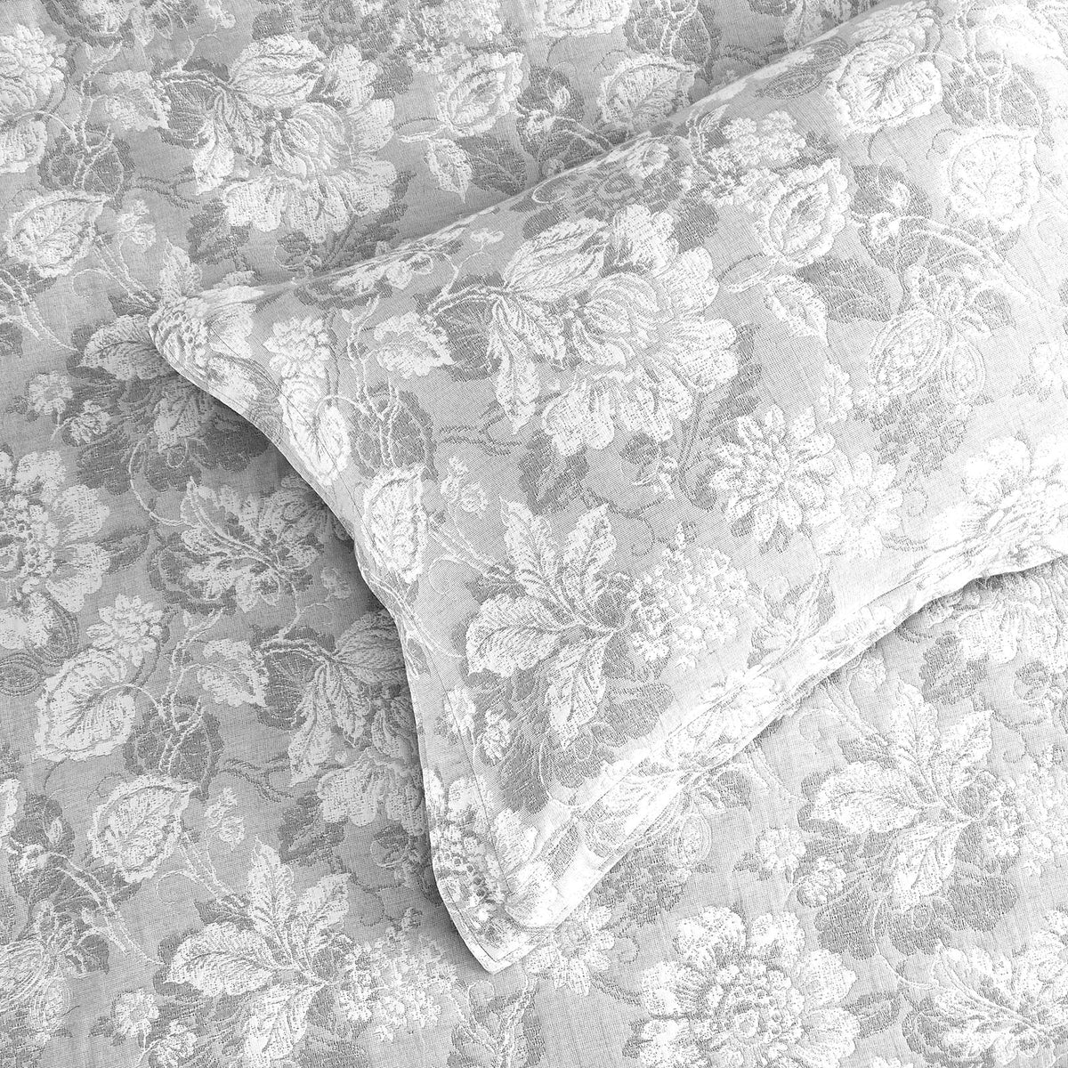Renee Taylor Sigma Cotton Blend Jacquard Quilt Cover Set - Charcoal (OEKO-TEX Certified)