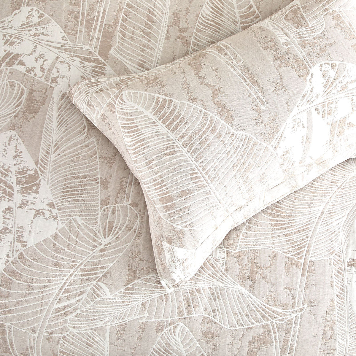 Renee Taylor Panache Cotton Blend Jacquard Quilt Cover Set - Wood (OEKO-TEX Certified)