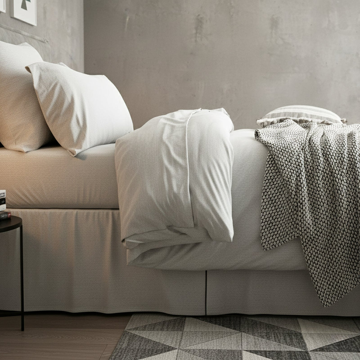 Renee Taylor Comfort T's Organic Cotton Jersey Quilt Cover Set - Grey Marle (OEKO-TEX Certified)