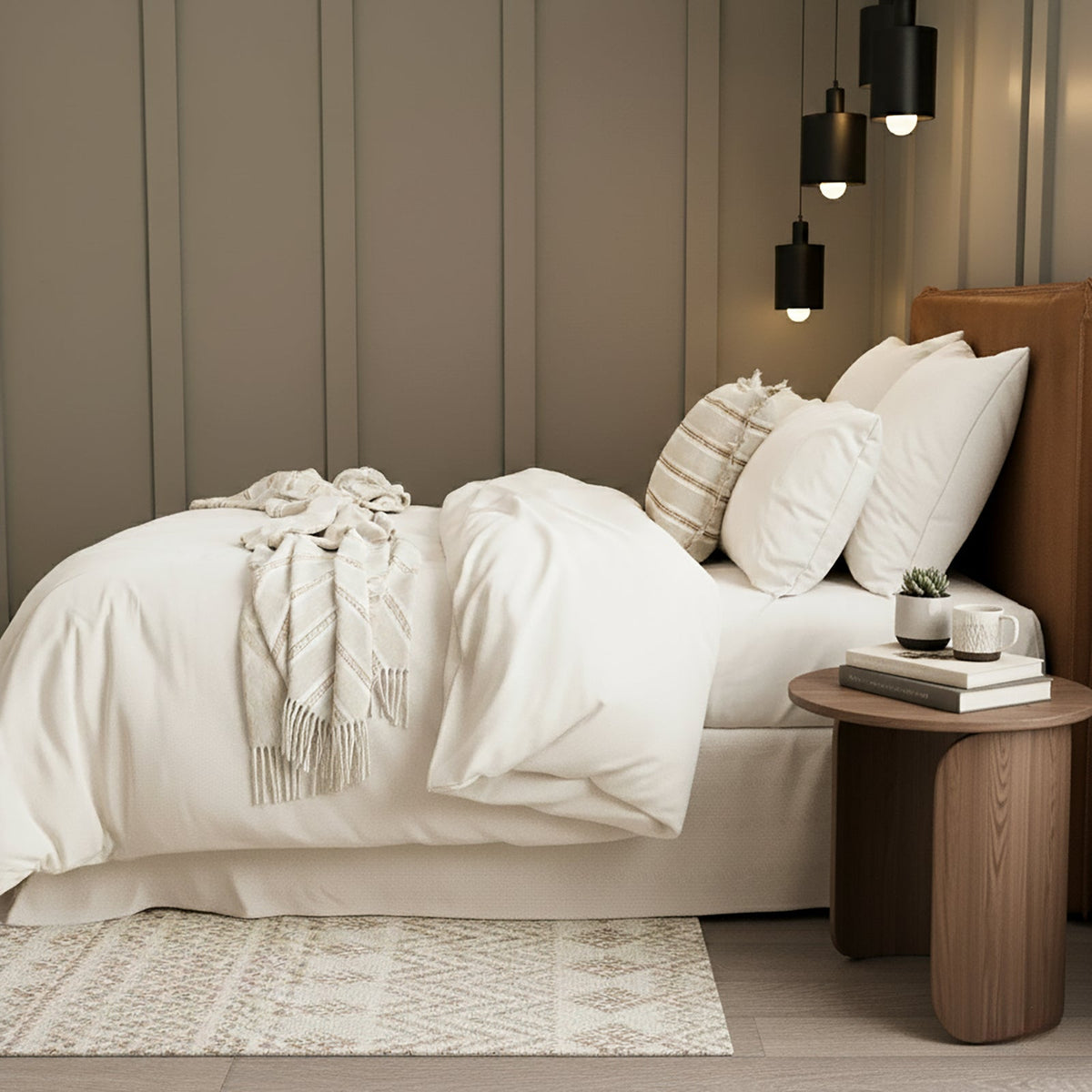 Renee Taylor Comfort T's Organic Cotton Jersey Quilt Cover Set - Oatmeal (OEKO-TEX Certified)