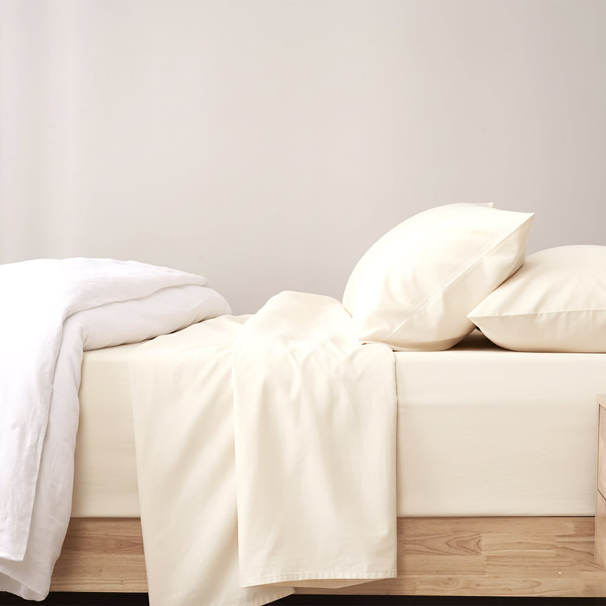 Renee Taylor 400TC Egyptian Cotton Bed Sheet Set - Vanilla (OEKO-TEX Certified)