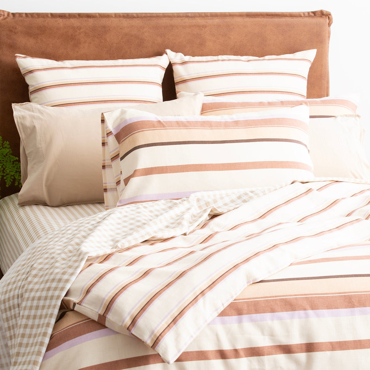 Renee Taylor William Stripe Textured Cotton Slub Reversible Kids Quilt Cover Set