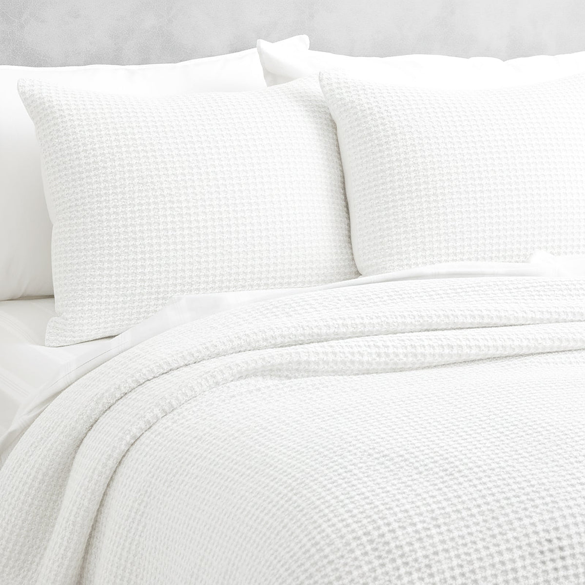 Cloud Linen Boronia Stonewashed Cotton Waffle Comforter Set - Ivory (OEKO-TEX Certified)