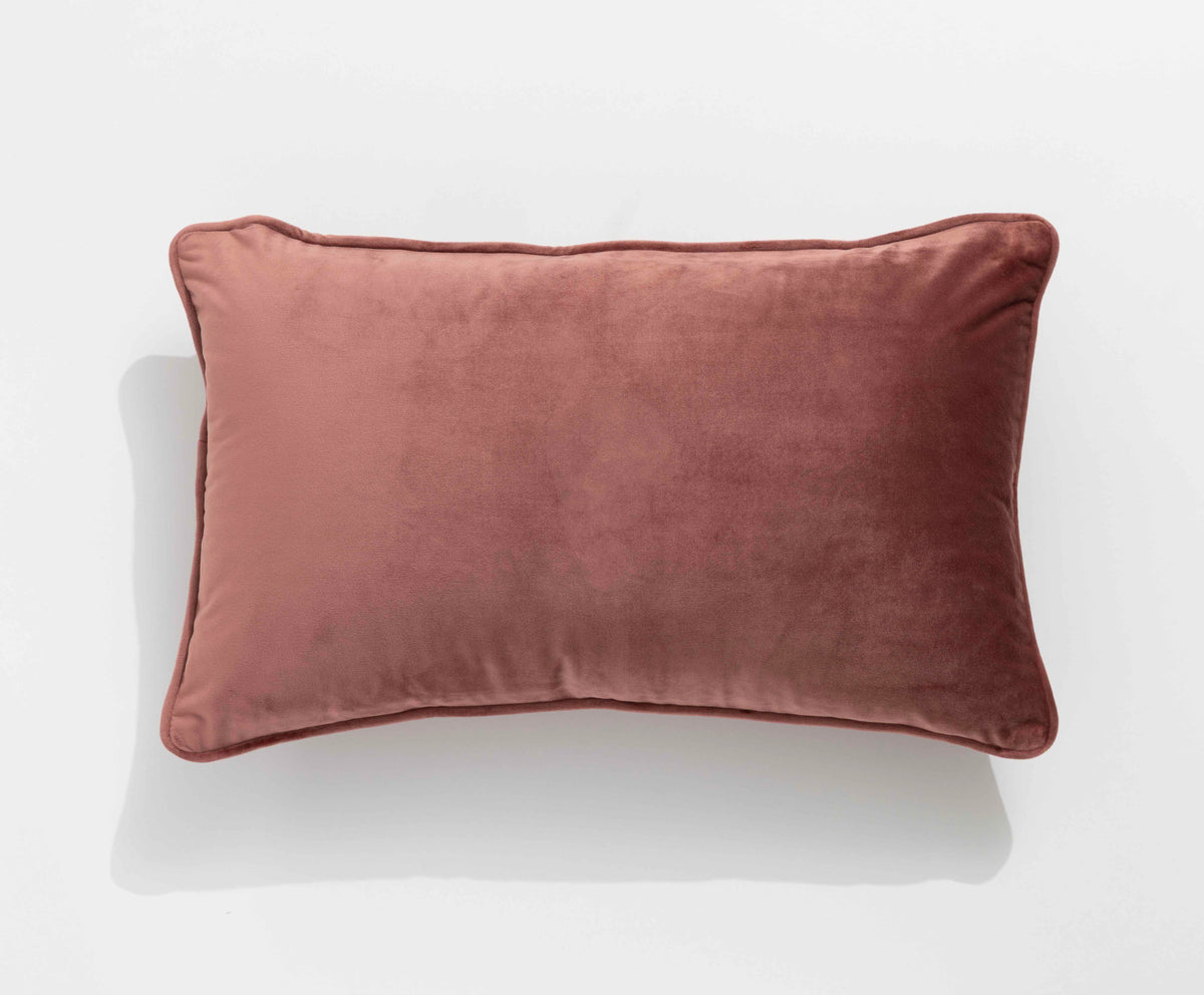 Renee Taylor Icon Velvet Cushion - Mahogany (Rectangle Decorative Throw Pillow - 30 x 50cm)