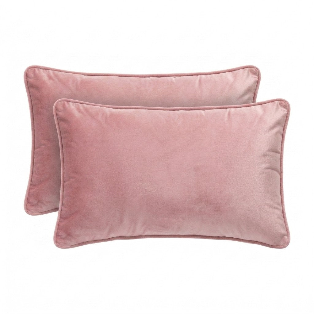 2x Renee Taylor Icon Velvet Cushion - Blossom (Rectangle Decorative Throw Pillow Twin Pack - 30 x 50cm)