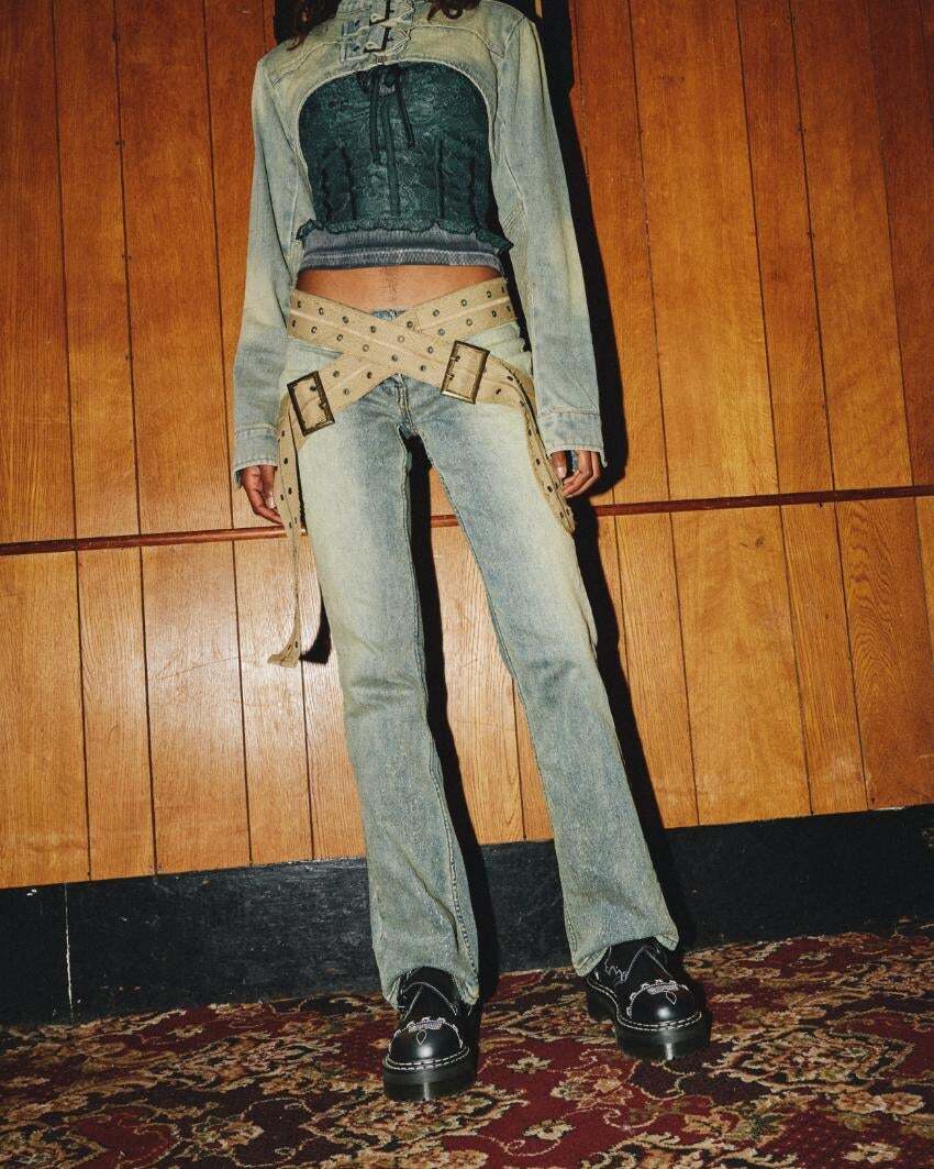 Dr. Martens Monk Quad GA Leather Strap Shoes Platform Gothic Americana - Black Wanama