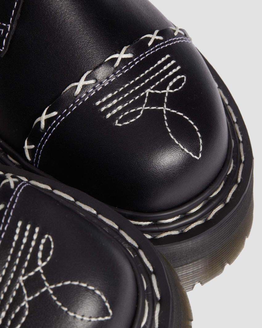 Dr. Martens Monk Quad GA Leather Strap Shoes Platform Gothic Americana - Black Wanama