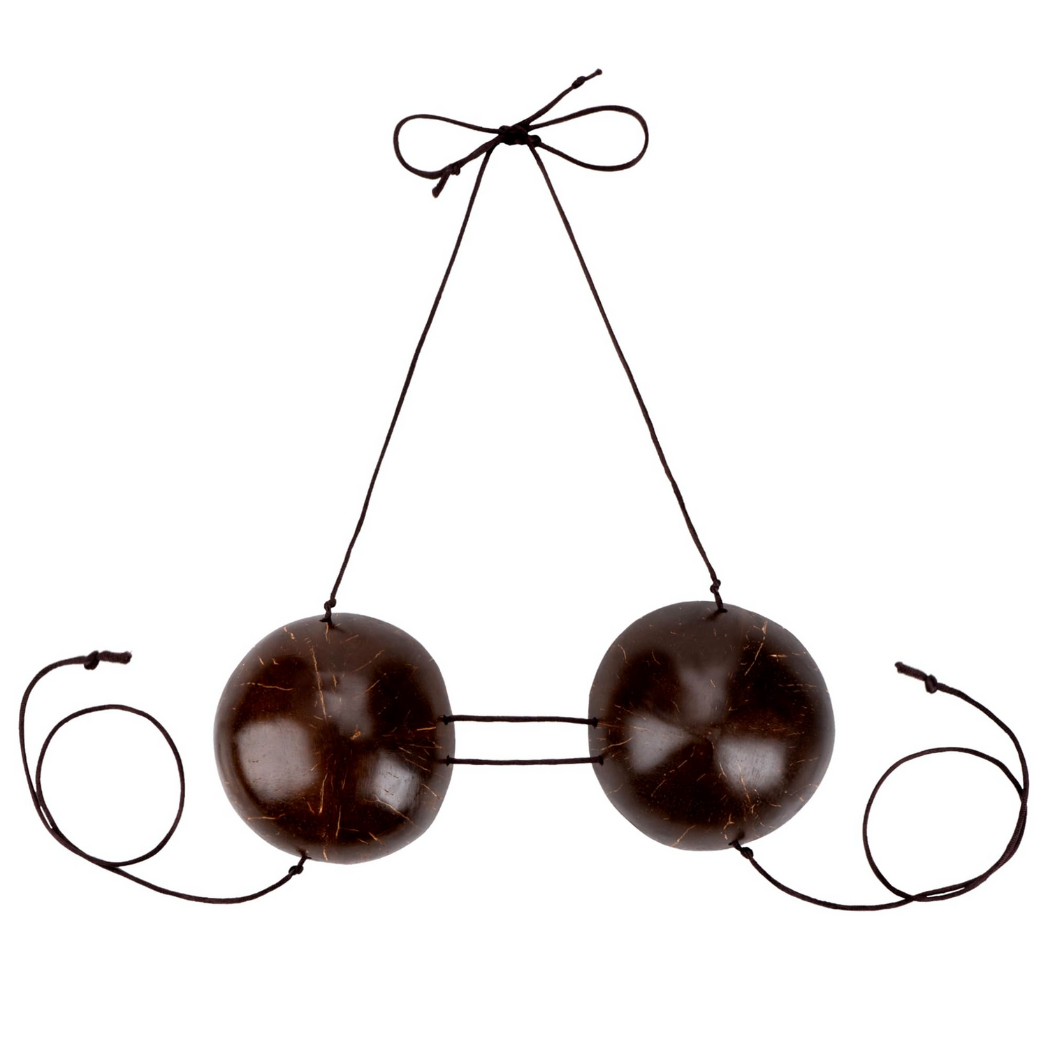 NATURAL COCONUT BRA Ladies Hawaiian Luau Bikini Bra Top Fancy Dress Costume Shell