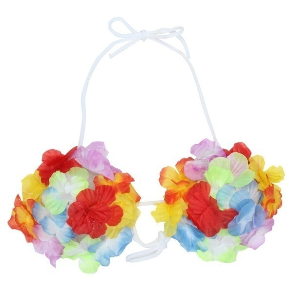 Flower Hawaiian Bra - Lei/Luau Bikini Top Hula (Fancy Dress Costume)