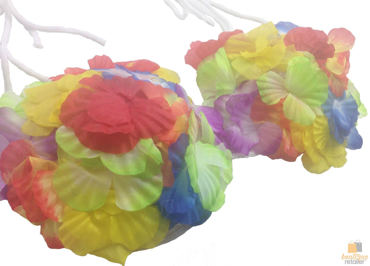 Flower Hawaiian Bra - Lei/Luau Bikini Top Hula (Fancy Dress Costume)