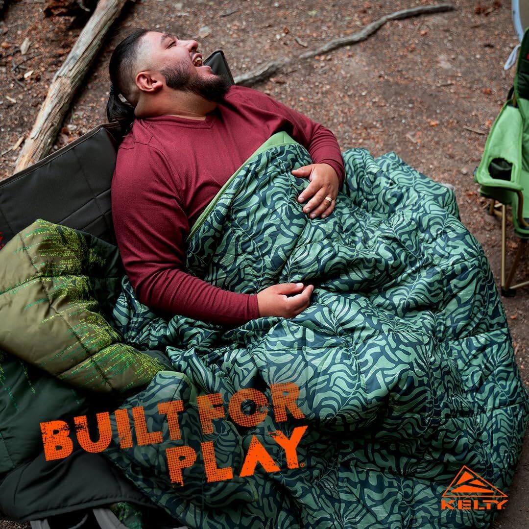 Kelty Biggie Blanket 2 Person Double/Queen Insulated Camping/Picnic Covering - Dill Green