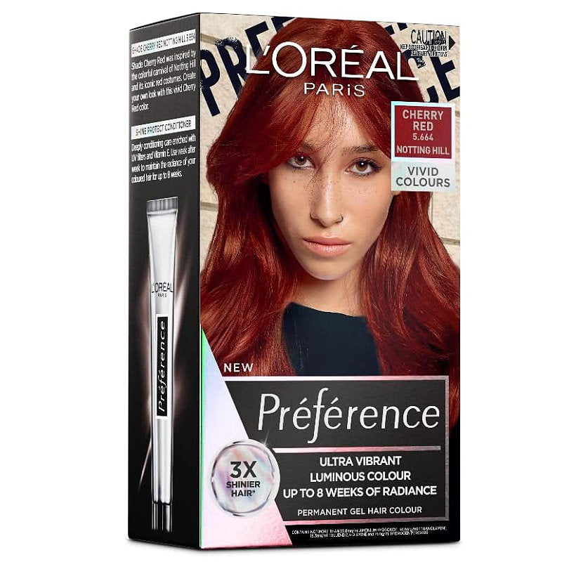 6x L'Oreal Paris Preference Vivids Permanent Hair Colour 5.664 Cherry Red