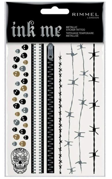 Rimmel Ink Me Metallic Stickers Tattoo Transfers 2 Sheets - Halloween
