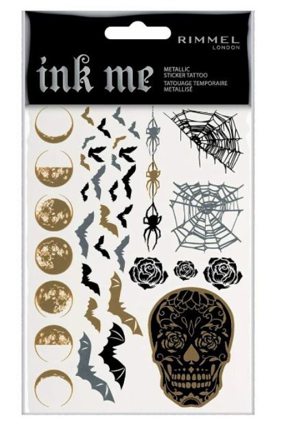 Rimmel Ink Me Metallic Stickers Tattoo Transfers 2 Sheets - Halloween