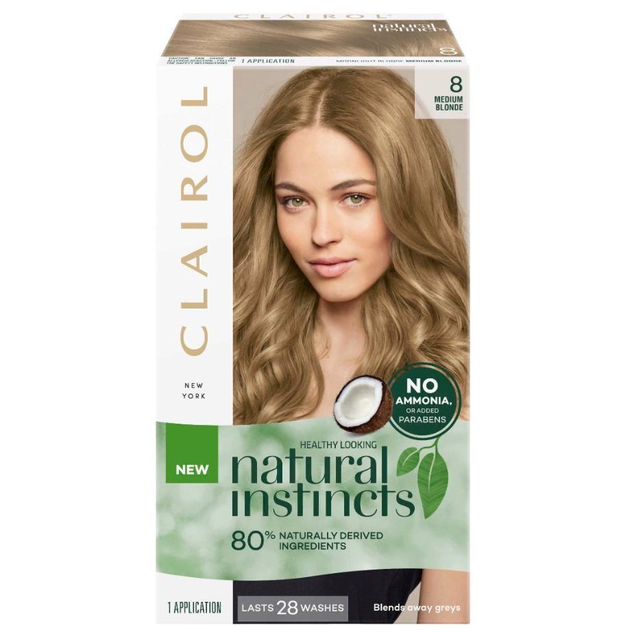 Clairol Semi-Permanant Hair Colour Natural Instincts Lasts 28 Washes 8 Medium Blonde