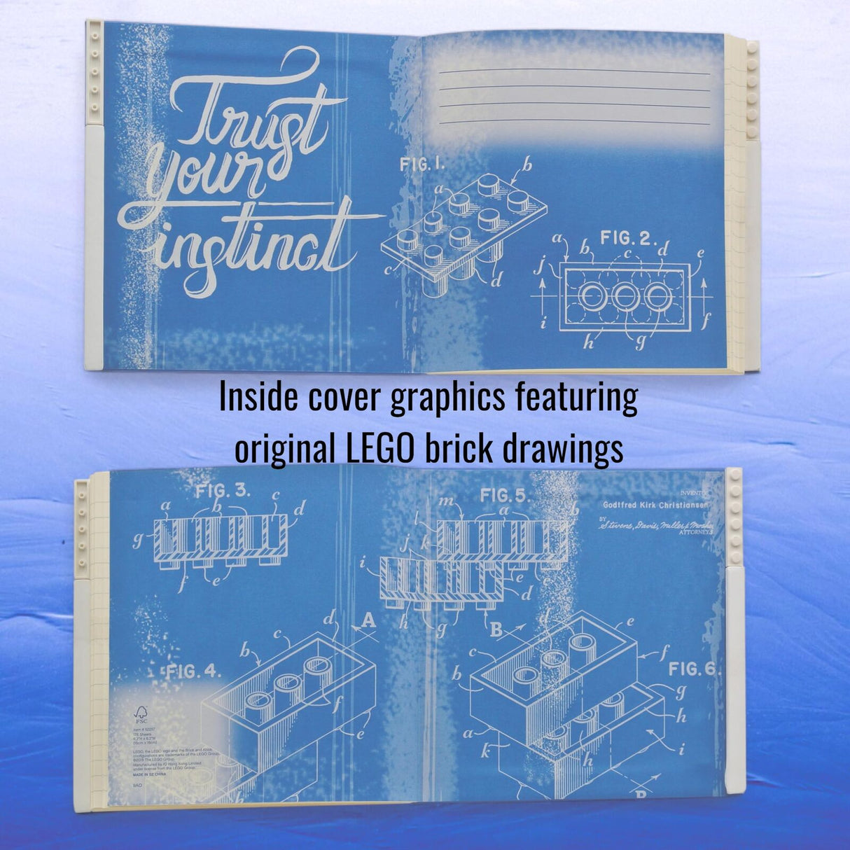 LEGO Locking Notebook with Gel Pen School Office Home in Blue