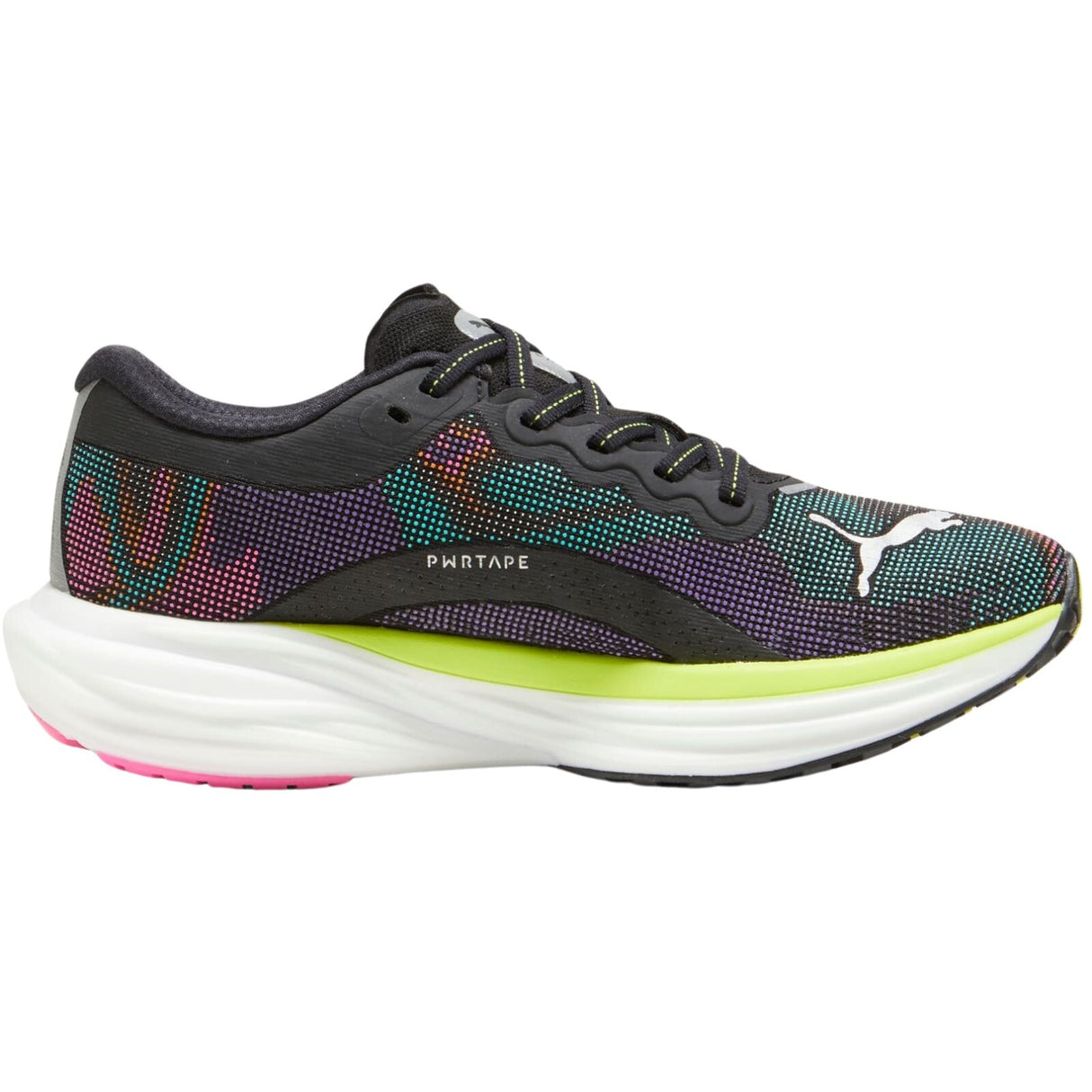 Puma Deviate Nitro 2 Womens Running Shoes in Black / Lime / Pink - Size US 8