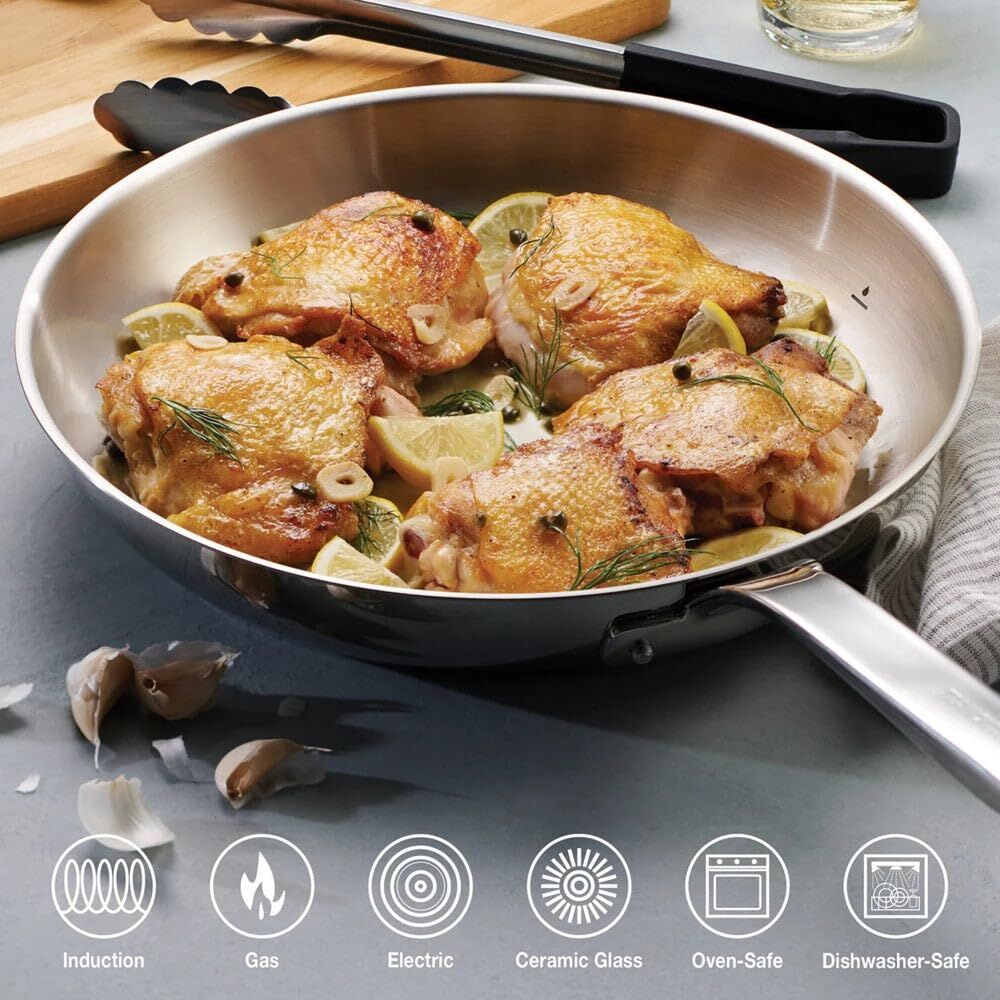 Tramontina 2pcs Tempo Stainless Steel Frying Pan Set 25cm & 30cm