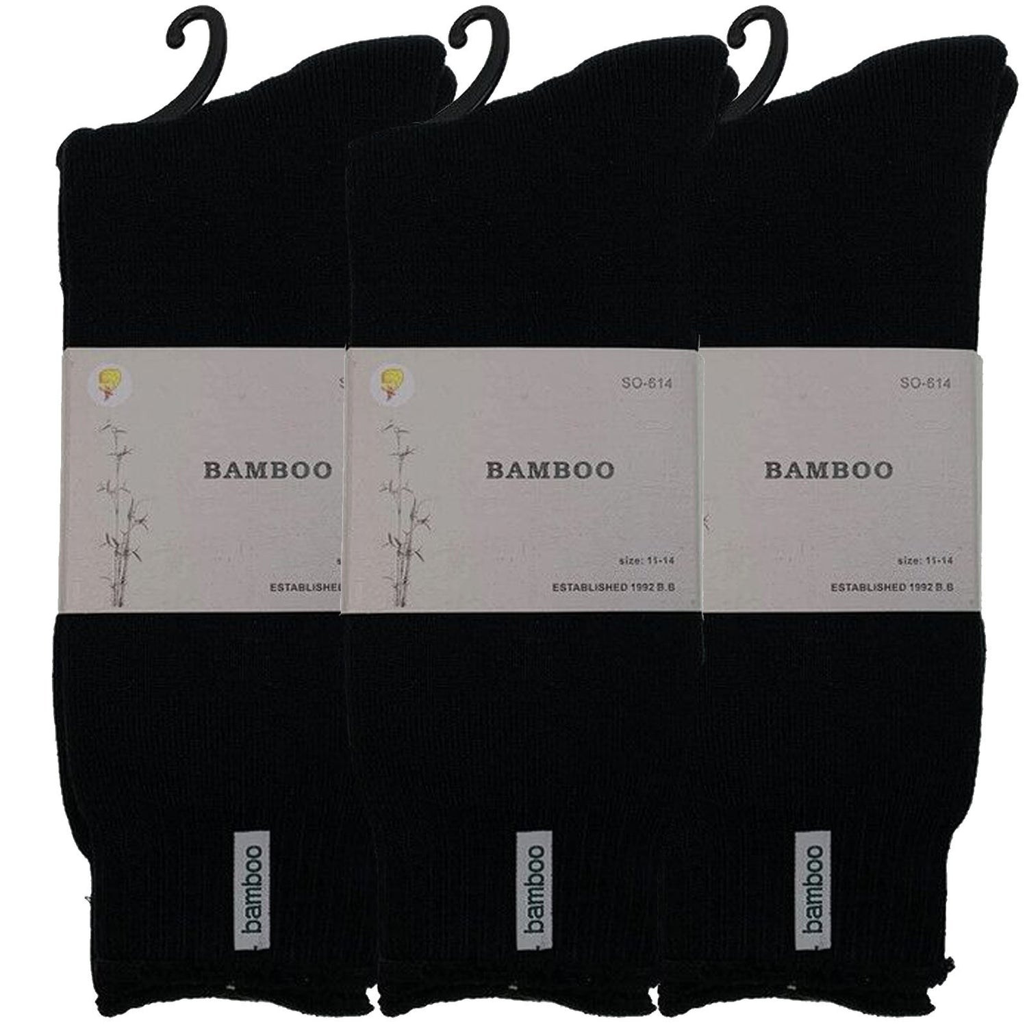 3 Pairs PREMIUM BAMBOO SOCKS Mens Heavy Duty Thick Work Socks BULK Cushion - Charcoal Grey