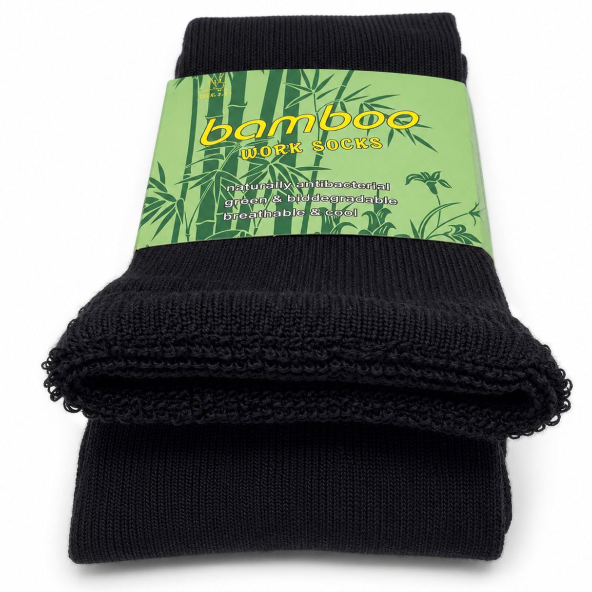 3 Pairs Premium Bamboo Works Socks - Black (Mens Heavy Duty Thick Socks w/ Cushion & Anti-Odour)