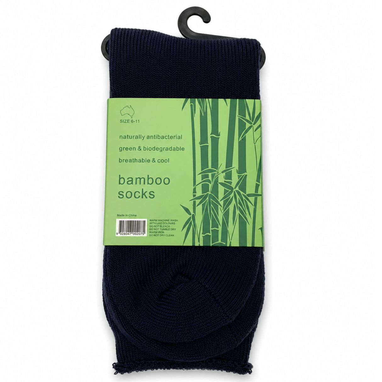 3 Pairs Premium Bamboo Works Socks - Navy Blue (Mens Heavy Duty Thick Socks w/ Cushion & Anti-Odour)