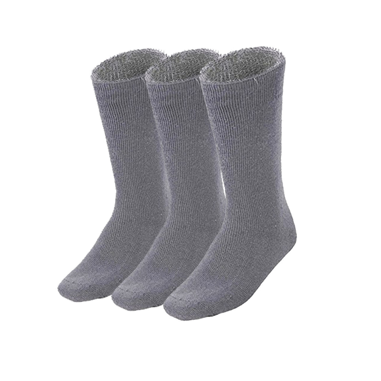3 Pairs Bamboo Work Socks - Charcoal Grey (Mens Heavy Duty Thick Socks w/ Cushion)