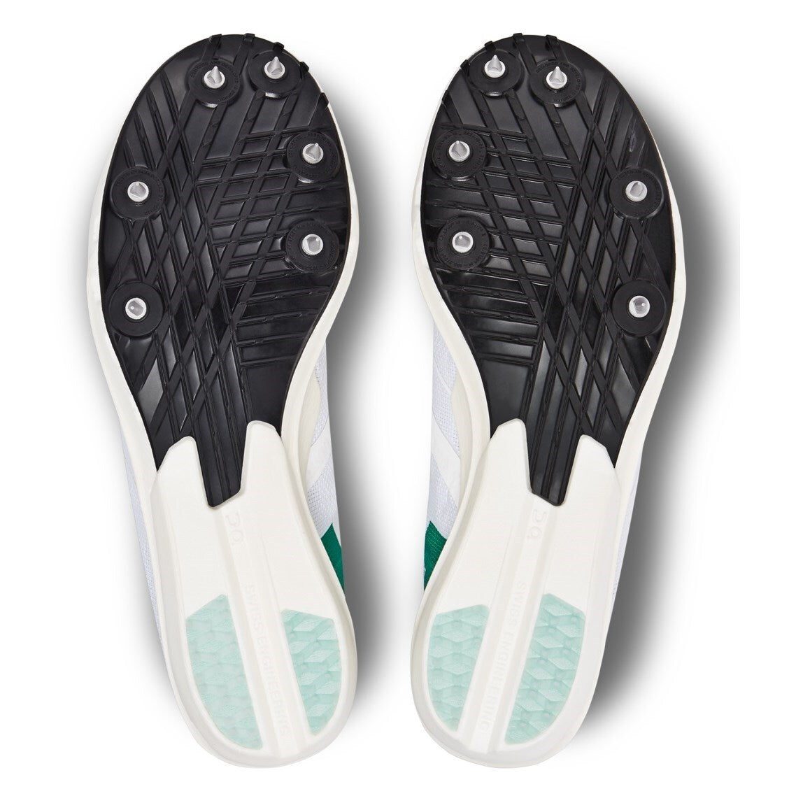 On Cloudspike 10000m Running Spikes Mens Sprinting Shoes in Undyed White/Mint