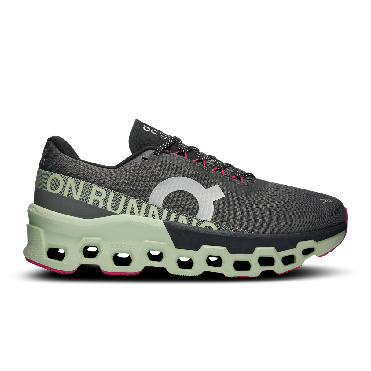 On Mens Cloudmonster 2 Running Shoes Sneakers in Asphalt/Lima