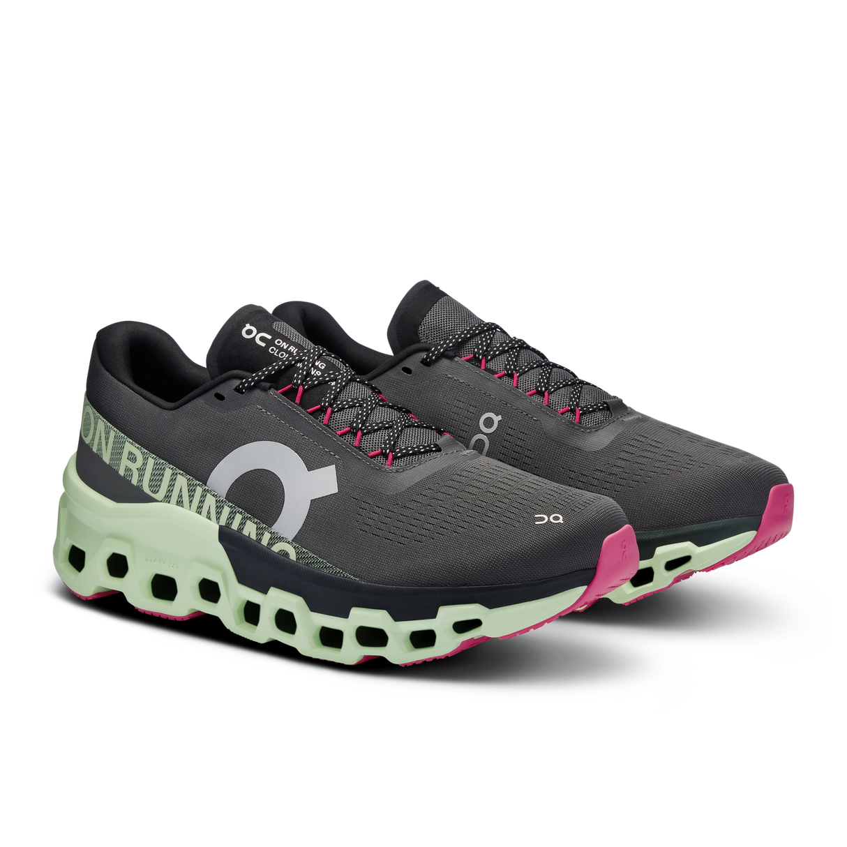On Mens Cloudmonster 2 Running Shoes Sneakers in Asphalt/Lima