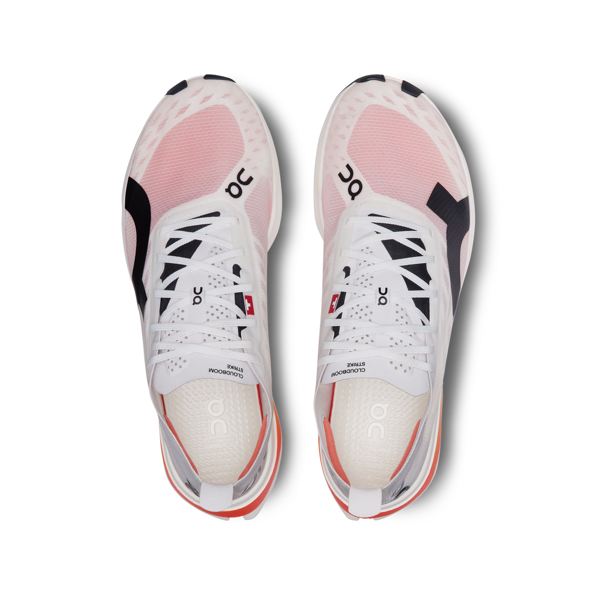 On Mens Cloudbloom Strike Running Shoes Sneakers in White/Black