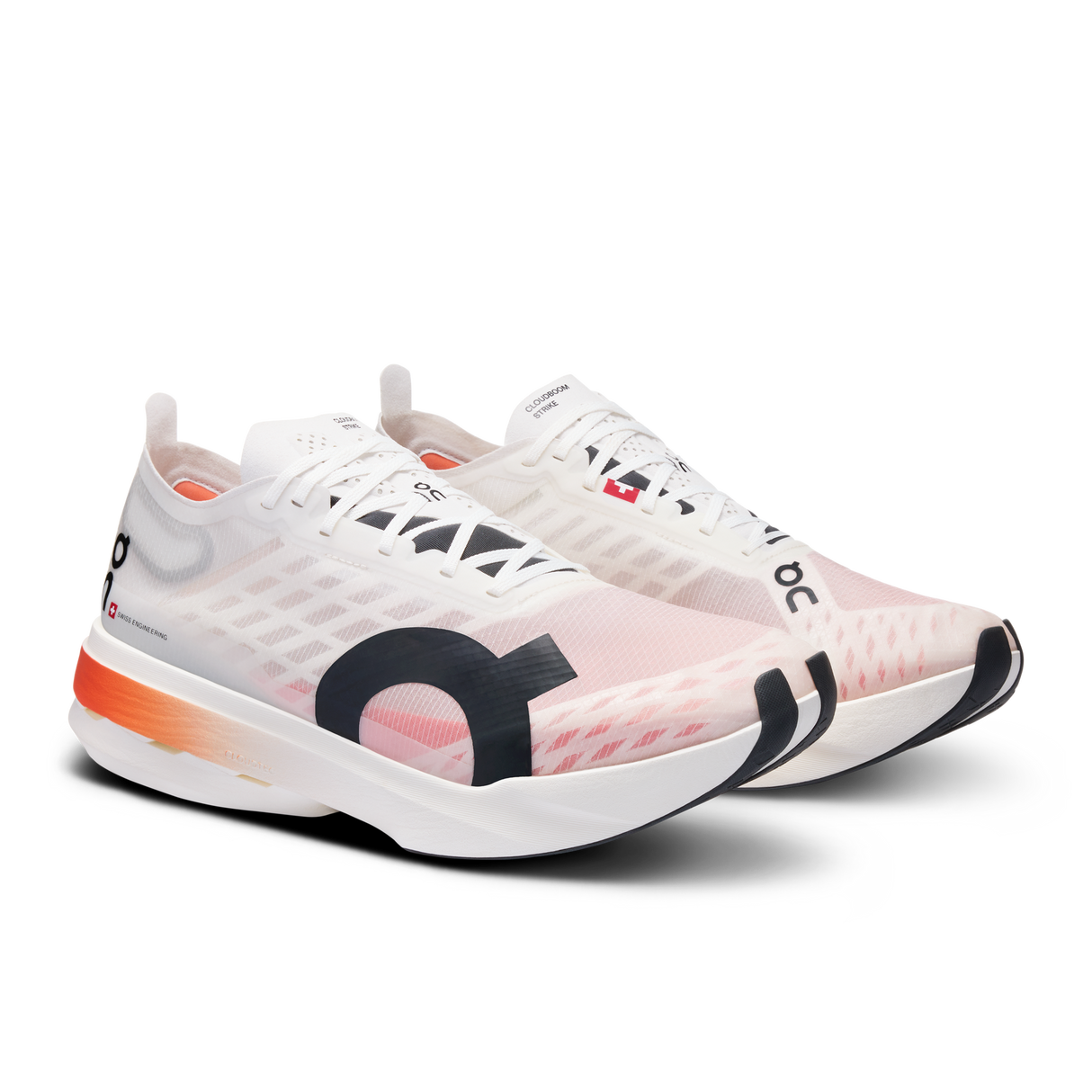 On Mens Cloudbloom Strike Running Shoes Sneakers in White/Black - US 12